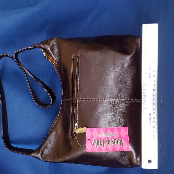 Pinky bag bags by pinky  hobo dark brown genuine leather - Picture 3 of 5